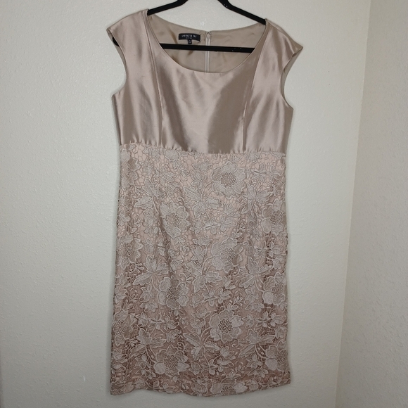 Lafayette 148 Silk Blend Crochet Floral Dress 14 - Picture 1 of 7
